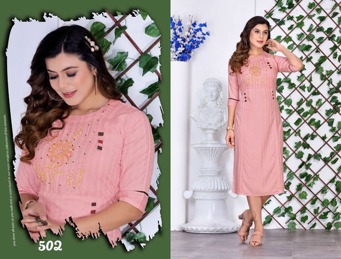 Beauty Queen Zavia Fancy Wear Rayon Designer Kurti Collection